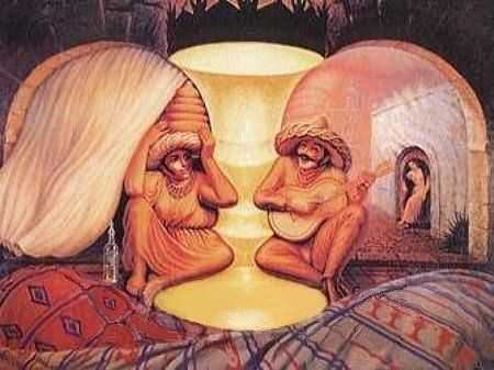 Scary Old Faces Illusion